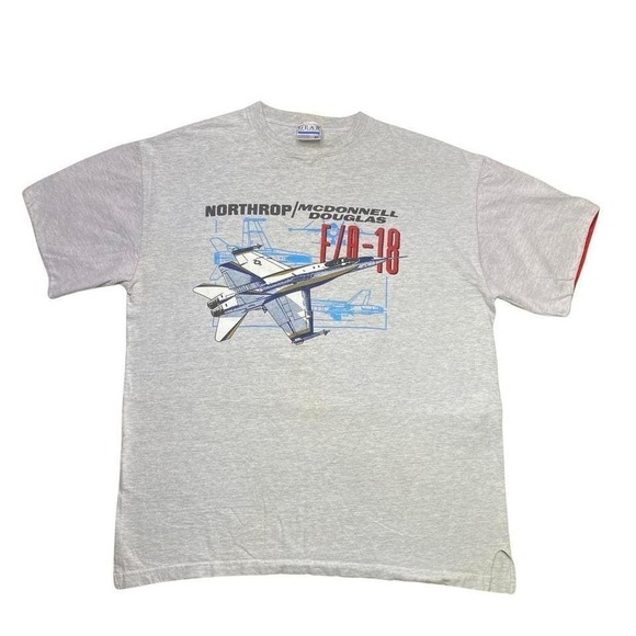 Vintage 90s Northrop x McDonnell Douglas FA-18 military plane shirt - Picture 2 of 7
